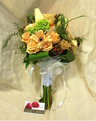 Νυφική ανθοδέσμη Σομον Χρώματα.