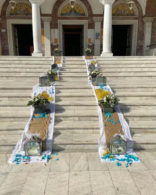Γάμος. Στολισμός Εκκλησίας Με "Μοβ Ορτανσίες" & Λουλούδια Εποχής. Καλοκαιρινό Θέμα.
