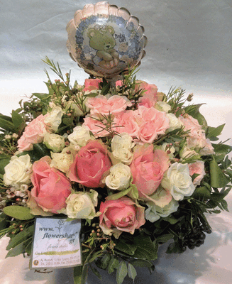 Basket with season flowers