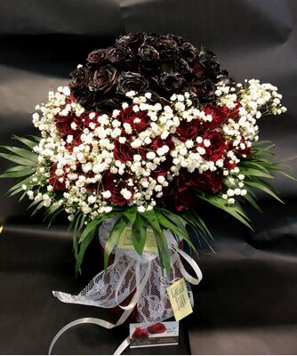 (101) Κόκκινα Exclusive Dutch Roses 50cm σε βάζο.Πολυτελές.