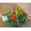Season flowers arrangement in small basket