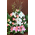 Σύνθεση ανθέων με ροζ και λευκά λουλούδια σε κάθετη διάταξη