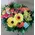 Multi colored flowers in basket