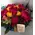 Flower arrangement in glass tray with autumn flavor