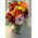Season flowers bouquet in glass vase with colored water !!!