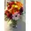 Season flowers bouquet in glass vase with colored water !!!