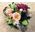 Σύνθεση με "Πολύχρωμα Λουλούδια"σε γυάλινο βάζο με χρωματιστή διακοσμητική άμμο!!!