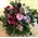 Flower arrangement in ceramic paper look or wooden pot -  flat