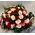 Pink & Red Roses (50) stems round basket arrangement. Exclusive Varieties !