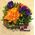"Grouped" colored flowers in basket. Colored  Spring !!! (35cm basket size)