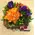 "Grouped" colored flowers in basket. Colored  Spring !!! (35cm basket size)