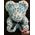 Roses Teddy Bear. Dim. 40cm. In "Decorative Package ". (1)piece. White & Blue Color Combination.