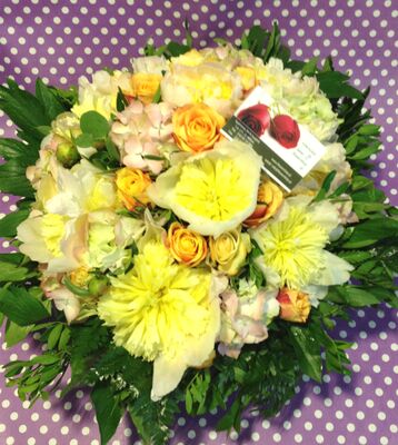 Basket with paeonias and seasonal flowers!!!