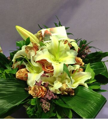Basket with season flowers