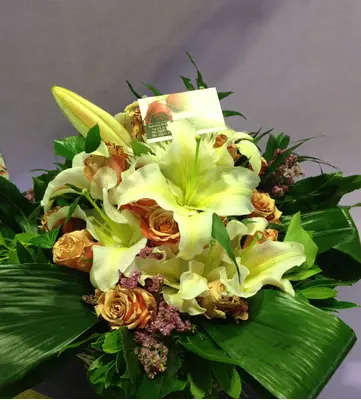 Basket with season flowers