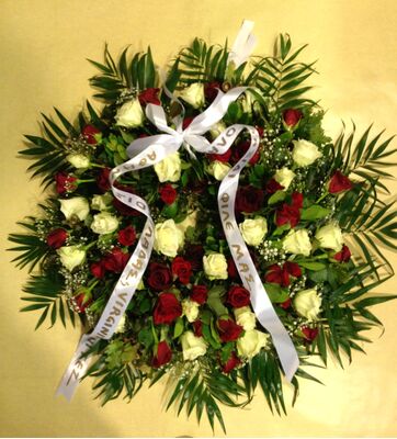 Condolences wreath with  roses