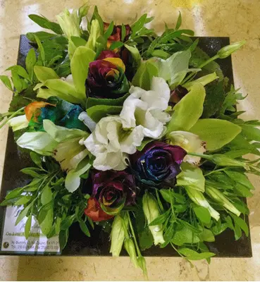 Arrangement with summer flavor!!! "Rainbow roses"!!!
