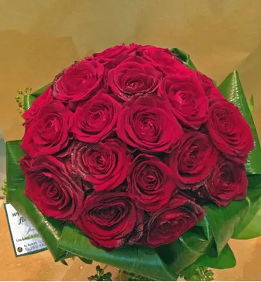 Wedding bouquet with red roses