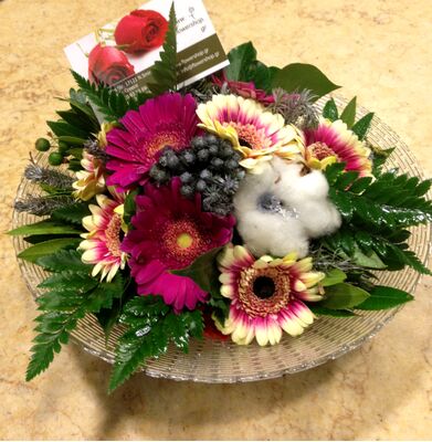 Ανθοπωλεία.(10) Ζέρμινι - Ζέρμπερες Μπουκέτο + Βάζο (ή σύνθεση)