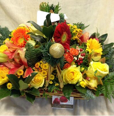 Christmas Arrangement Tropical Flowers & Candle & Decoration.Special