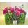 Fence style baboo article with glass water tubes and flowers