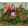 Garden with flowers in small basket
