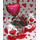 (9) κόκκινα τριαντάφυλλα σε γυάλινο κύβο 12χ12χ12 με aqualinos gel + μπαλόνι + αρκουδάκι