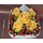 Φθινοπωρινή σύνθεση με λουλούδια σε μικρό κεραμικό ποτ που "μοιάζει χάρτινο"