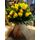 Βάζο με (21) κίτρινα Ολλανδικά τριαντάφυλλα Α' ποιότητος με πρασινάδες