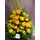 (21) orange - salmon  roses A' quality Dutch with greens in basket.