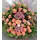 Salmon  fantasy  flower arrangement in basket.Summer flavor.