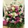Christmas Arrangement with White & Pink Flowers & Decoration.