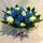 Μπλε & Λευκά Τριαντάφυλλα (20 συνολικά)τεμ. Σύνθεση Σε Γυάλινο