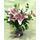 Lillies in Glass Vase with Colored Decorative Sand