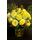 Καλάθι με (21) κίτρινα Ολλανδικά τριαντάφυλλα Α' ποιότητος με πρασινάδες. Πολυτελές σε βάζο.