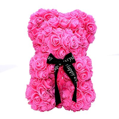 Roses Teddy Bear. Dim. 40cm. In "Decorative Package ". (1)piece. Black, Pink, Red, White.  (state your color  preference in the remarks field of the order form)