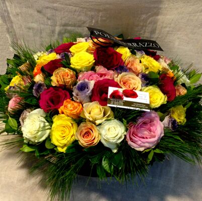 Roses arrangement in pot (50+) stems.Exclusive