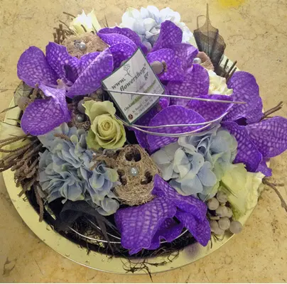 Arrangement with vanda orchids