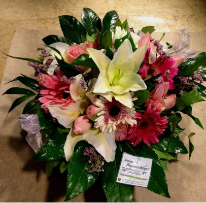 Season flowers in basket