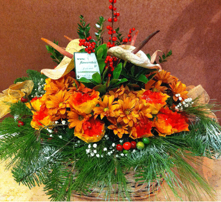 Christmas garden in basket