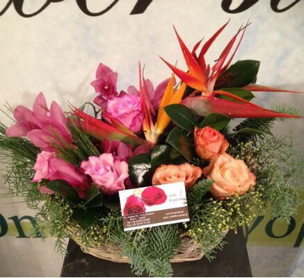 Christmas Mixed flowers in  basket