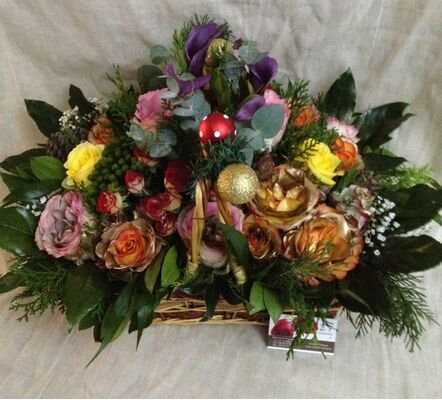 Christmas garden in basket