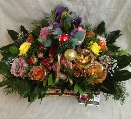 Christmas garden in basket