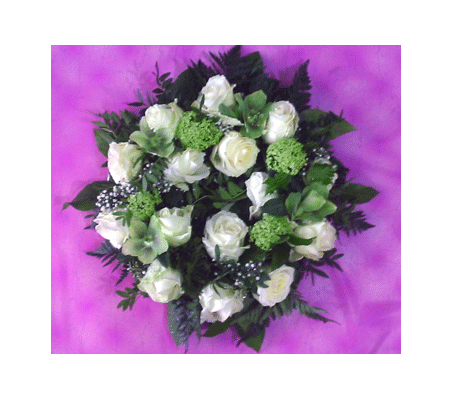 White roses wreath