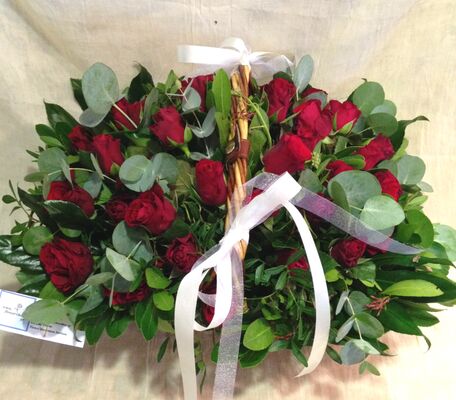 (31) red roses basket  Extra Quality Dutch !!! Super week Offer.Special