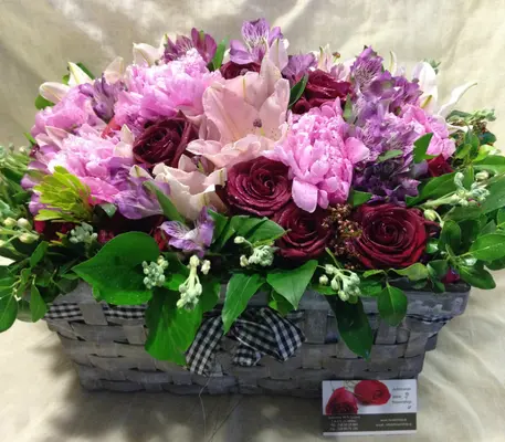 Paeonias & Roses basket .