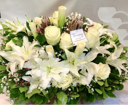 Big Size  Basket with White flowers!!!