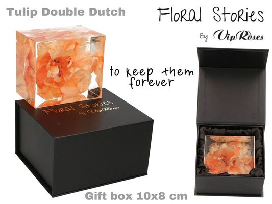 Vip Fossil Epoxy (1) Flower Tulip. Exclusive Gift Box. Εποξειδικό Απολίθωμα.