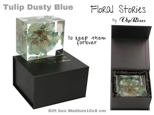 Vip Fossil Epoxy (1) Flower Tulip. Exclusive Gift Box.