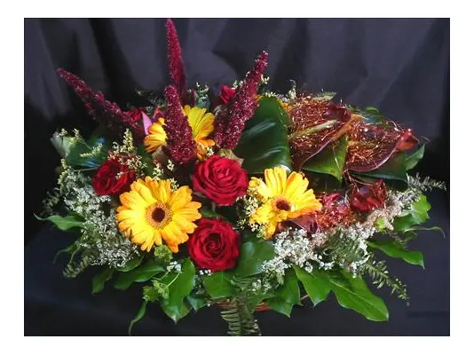 Basket with amaranthus